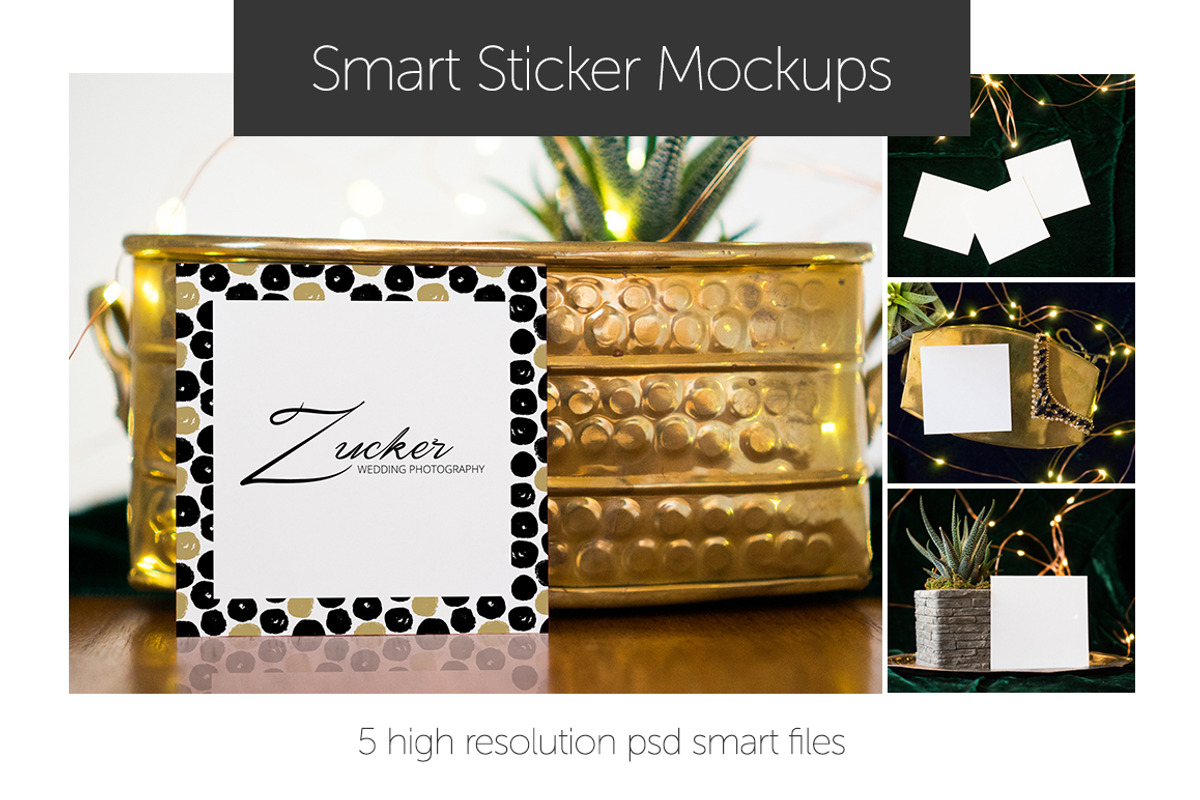 Square Sticker Smart Mockups, a Product Mockup by Studio Meraki (Photo 1 of 5)