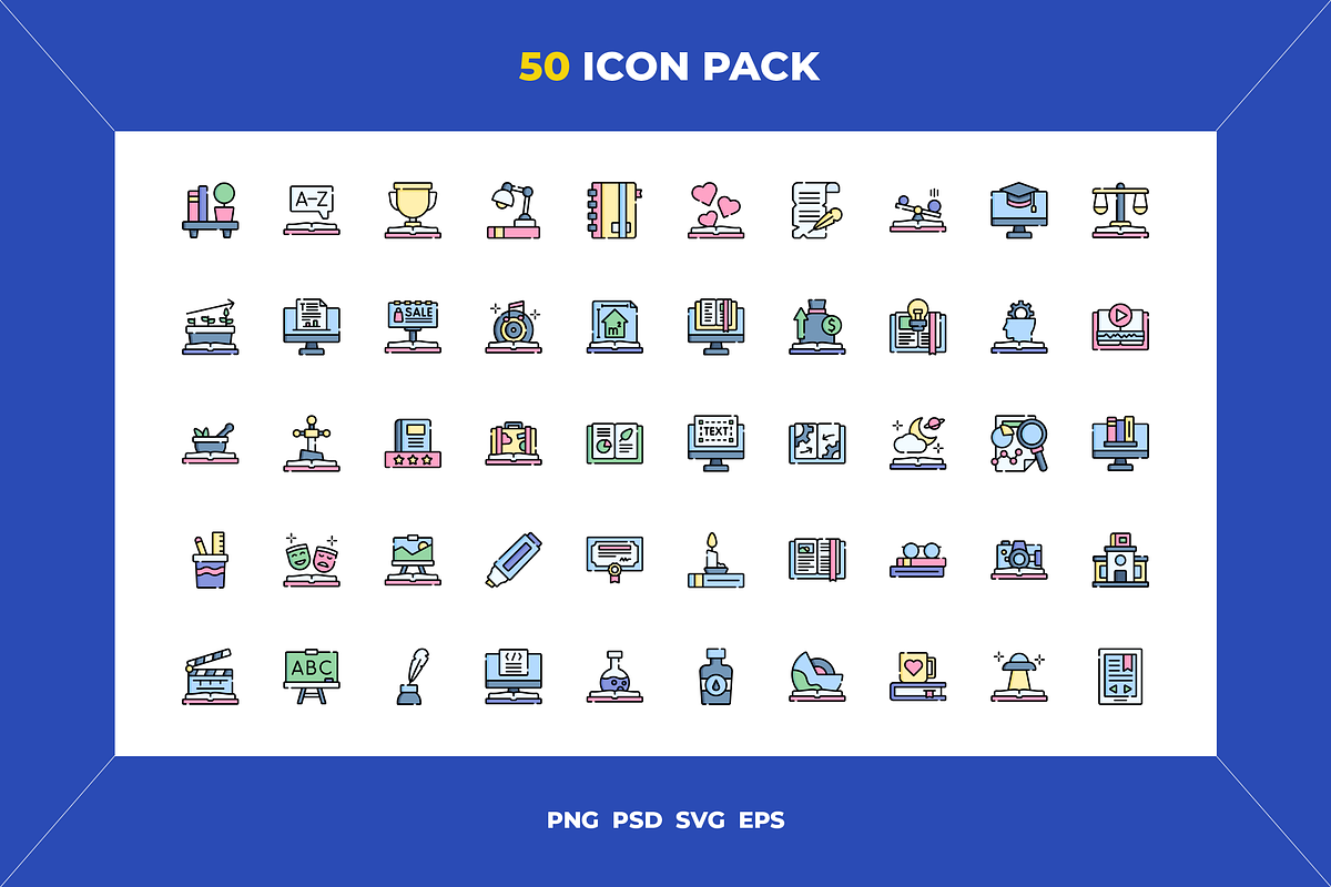Literacy icons, an Outline Icon by Wencory (Photo 1 of 2)