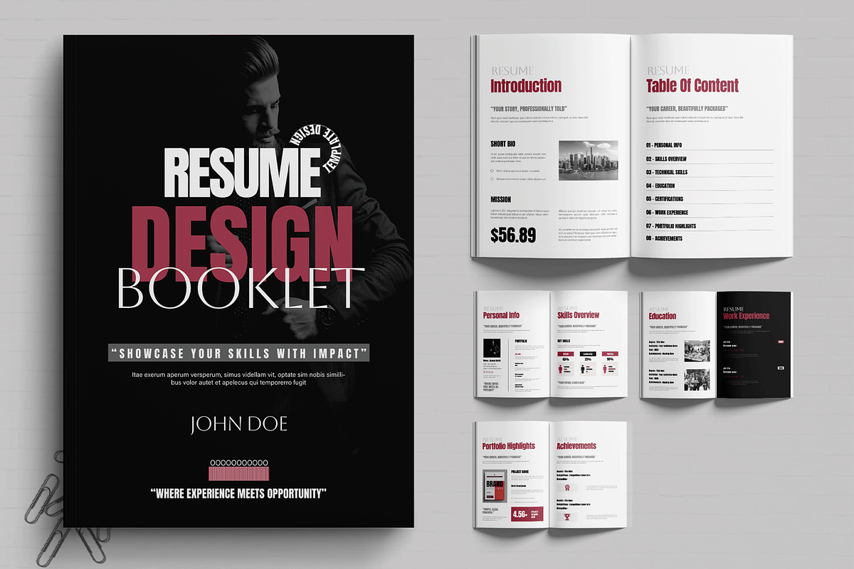 Resume Booklet Template, a Resume Template by MightyDesign (Photo 1 of 6)