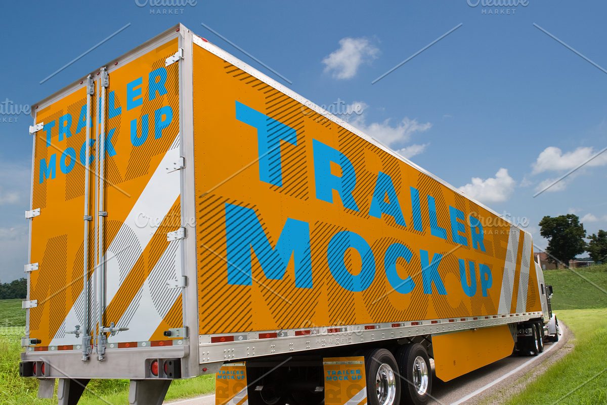 50 Foot Semi Truck Trailer Mock Up, a Cups & Container Mockup by dedpixel supply co. (Photo 2 of 2)