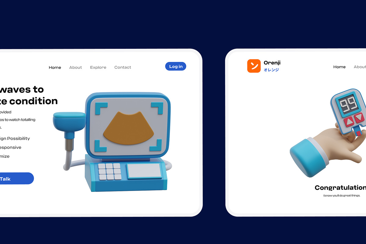 Medical Checkup 3D Icon Pack, an Environmental 3D Model by orenjidesign (Photo 3 of 8)