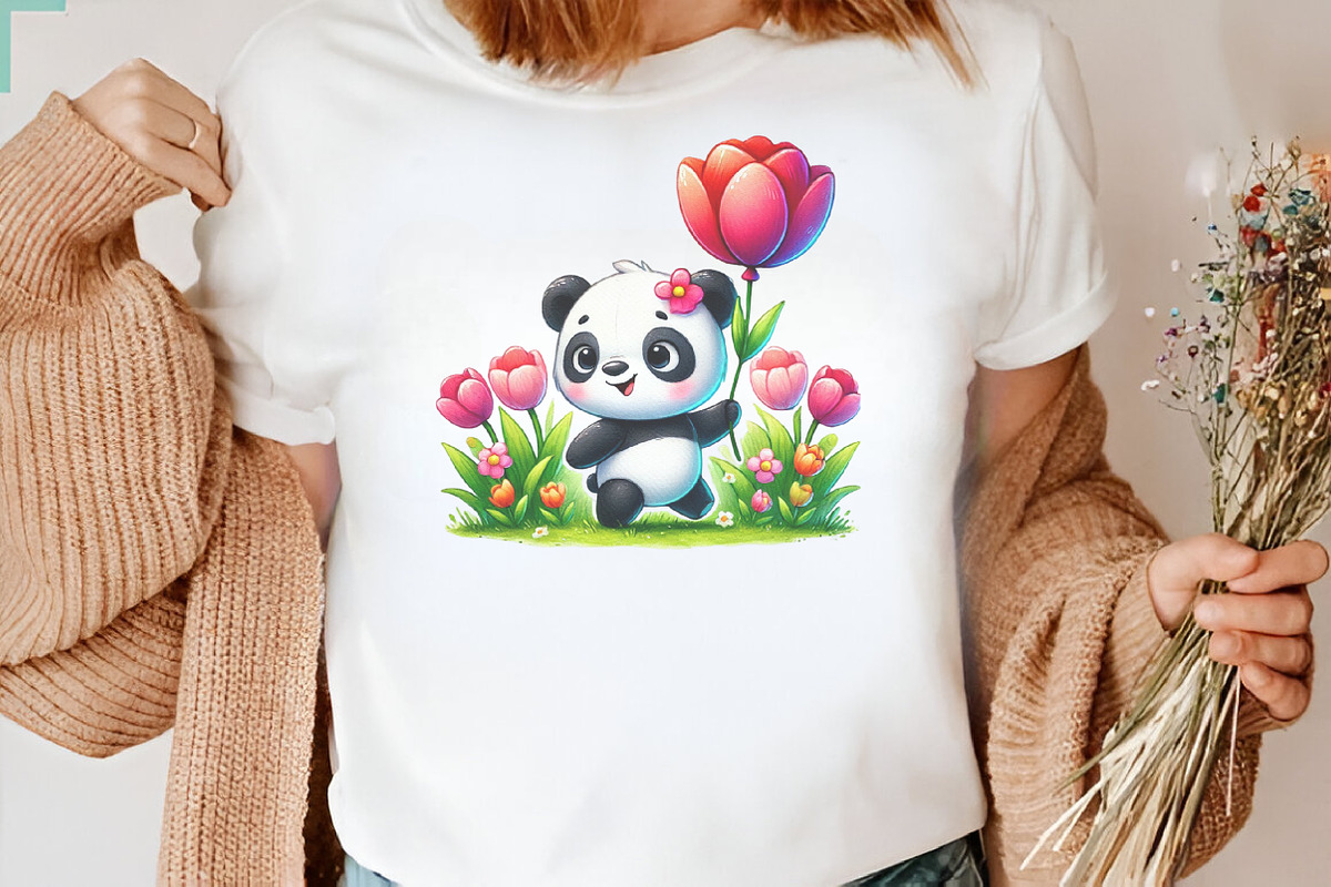 Spring Panda Sublimation Clipart, a Seasonal Illustration by DreamArtGraphic (Photo 4 of 4)