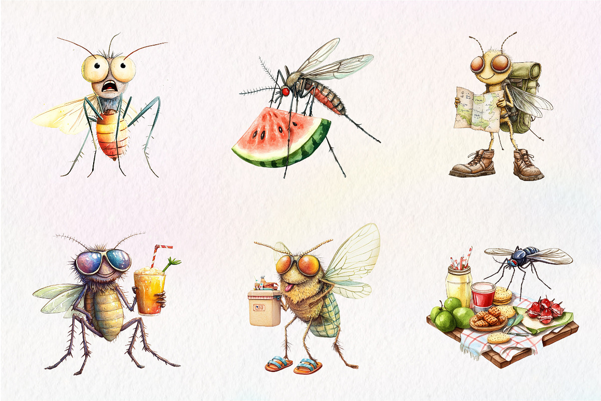 Summer Mosquitoes Clipart, an Illustration by CreationArt (Photo 5 of 5)