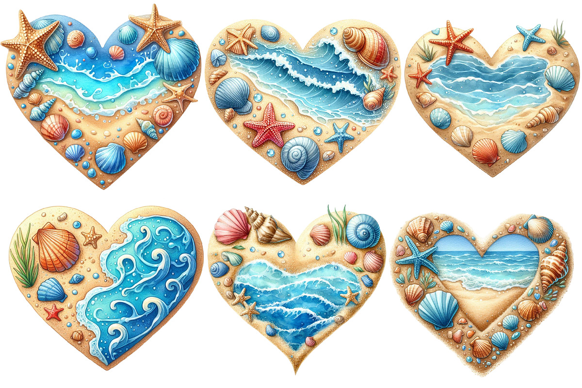 Summer Beach Heart Sublimation, an Illustration by Designworld (Photo 4 of 5)