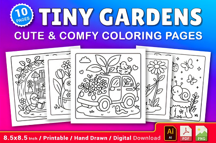 Tiny Gardens Cute & Comfy Book, a Decorative Illustration by Design Station