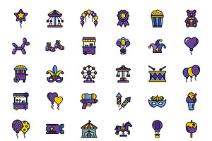 Carnival Fun Icons Set, a Templates & Theme by studiogstock