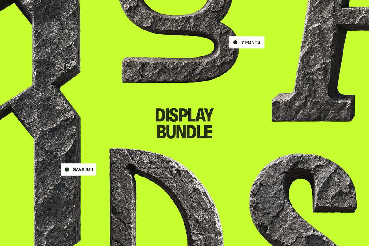 Display Bundle — 7 Fonts, a Sans Serif Font by Colosse Foundry (Photo 1 of 8)