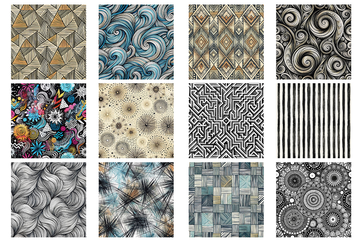 Seamless Doodle Digital Papers, a Photo by Wow Magic (Photo 1 of 2)