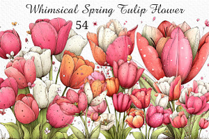 Whimsical Spring Tulip Flower Png, an Illustration by Craft Nest