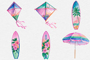 Watercolor Beach Clipart, an Illustration by DreamCafeArt (Thumbnail 7 of 7)