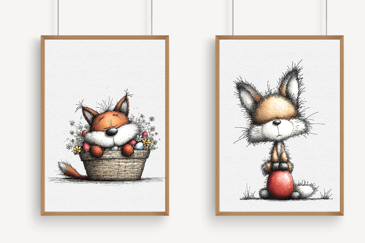 Whimsical Easter Fox Clipart, an Illustration by Libby Wishes (Photo 3 of 7)