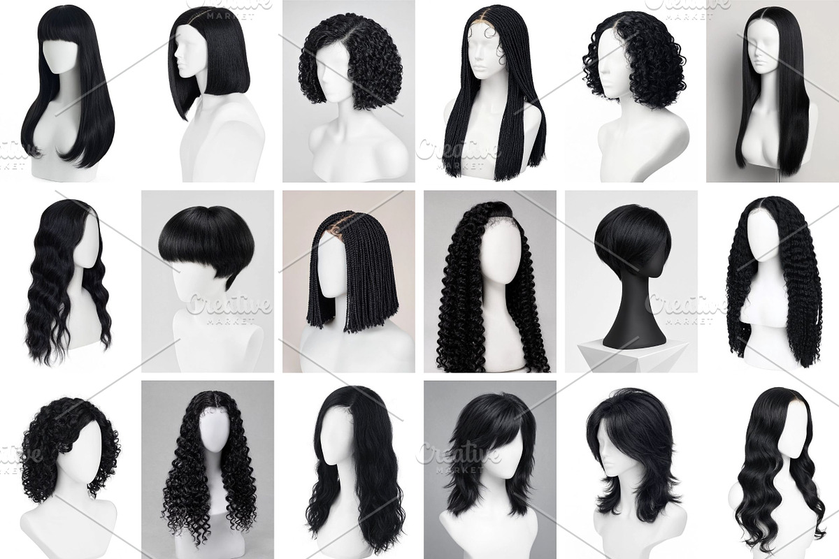Black Hair Wig Stock Photos, a Beauty & Fashion Photo by Selenique Studio (Photo 7 of 11)