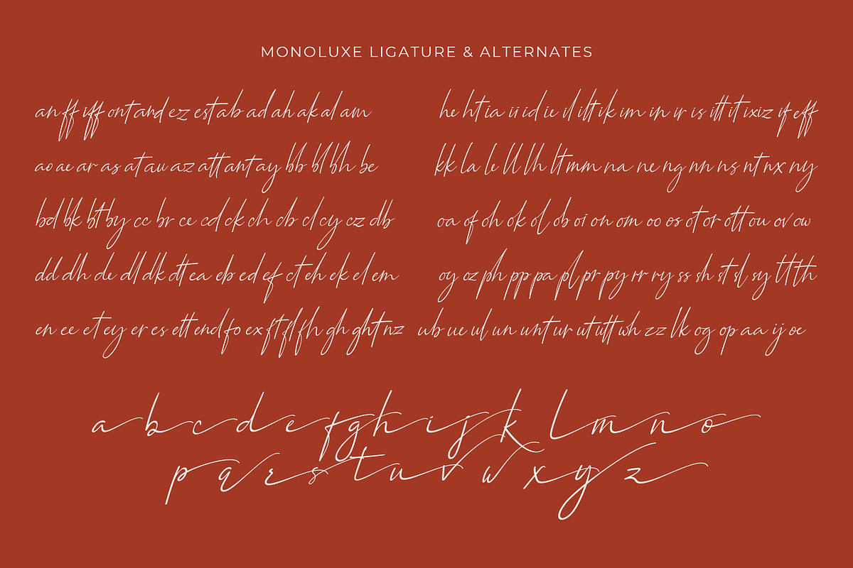 Monoluxe - Signature Font, a Script Font by Almeera Std (Photo 6 of 10)