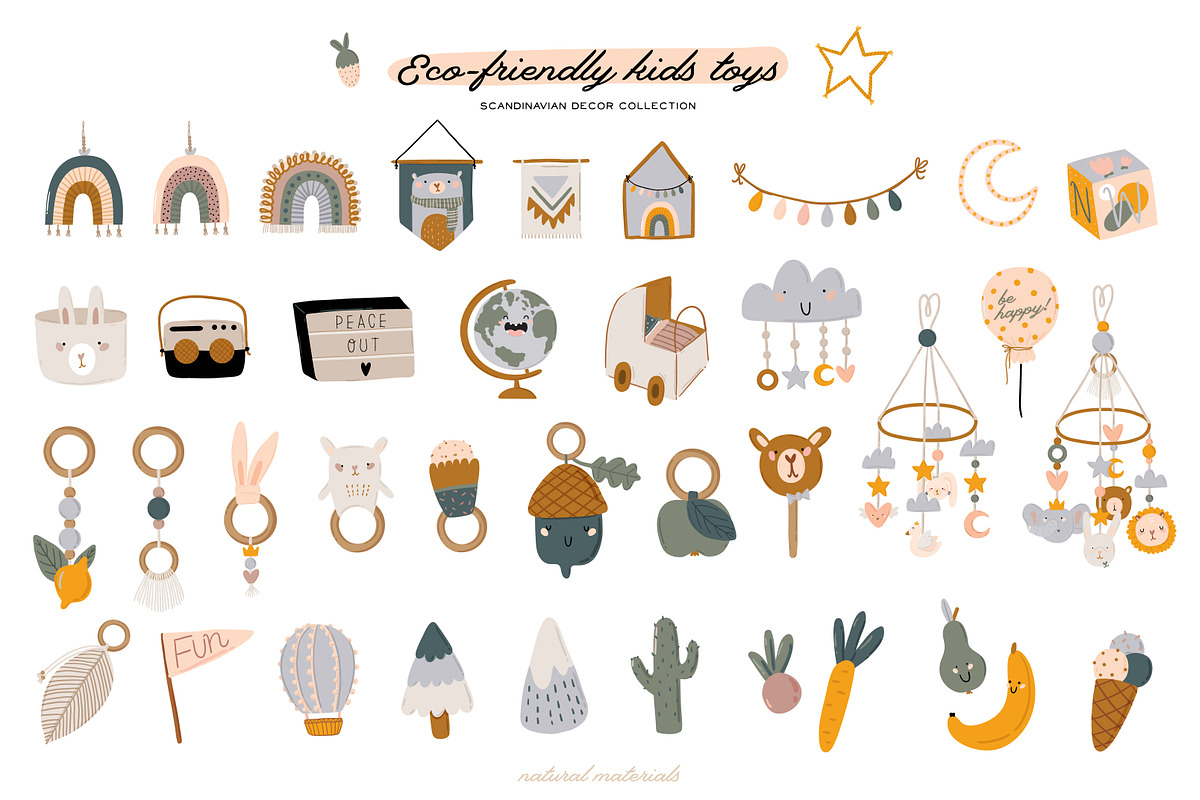 Nursery kids clipart, quotes, prints, a Decorative Illustration by Ruslana Lubenets (Photo 3 of 13)