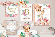 Cute Giraffes Watercolor Tropic, an Animal Illustration by Ann Art Houze (Thumbnail 4 of 11)