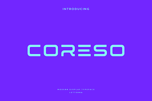 Coreso - Modern futuristic Typeface, a Sans Serif Font by Letterna