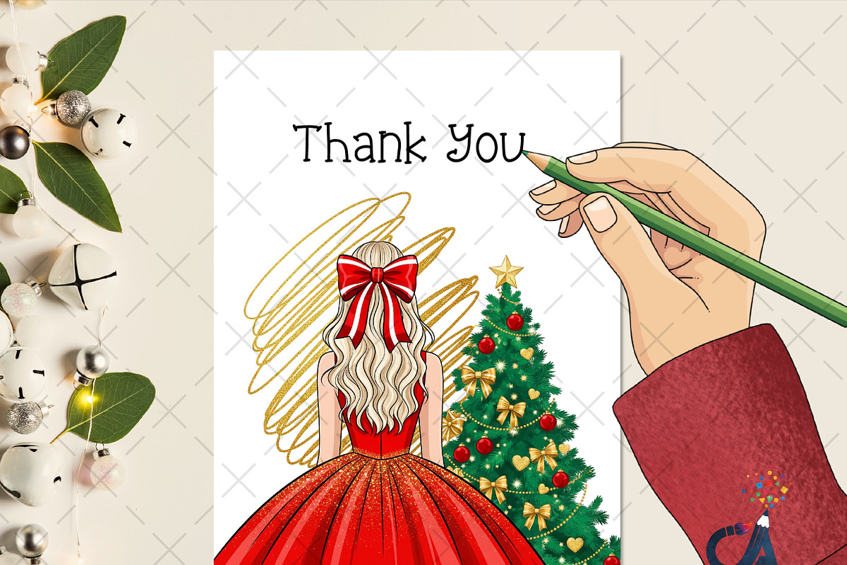 The Girl With Christmas Tree Png, an Illustration by Creative Art (Photo 3 of 6)