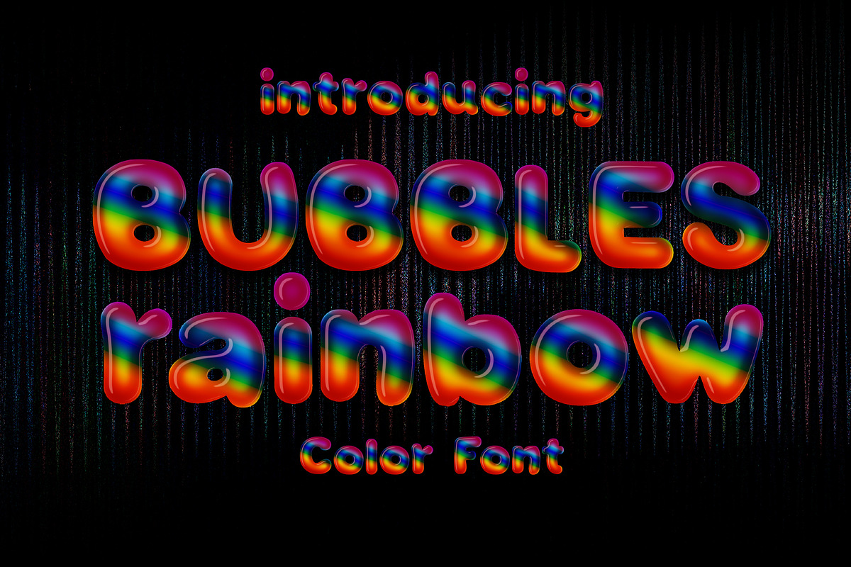 Bubbles Rainbow Color font, a Handwritten Font by Fox7 By Rattana (Photo 1 of 8)