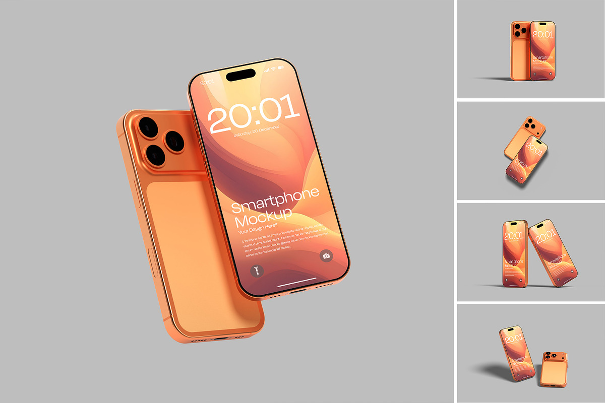 iPhone 17 Pro Max Mockup, an iPhone Mockup by mahremdesign (Photo 1 of 6)