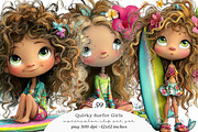 Quirky surfer girl clipart, an Illustration by SinaCreation (Thumbnail 1 of 11)