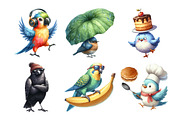 Watercolor Funny Bird Clipart, an Illustration by Daily.Designs (Thumbnail 4 of 4)