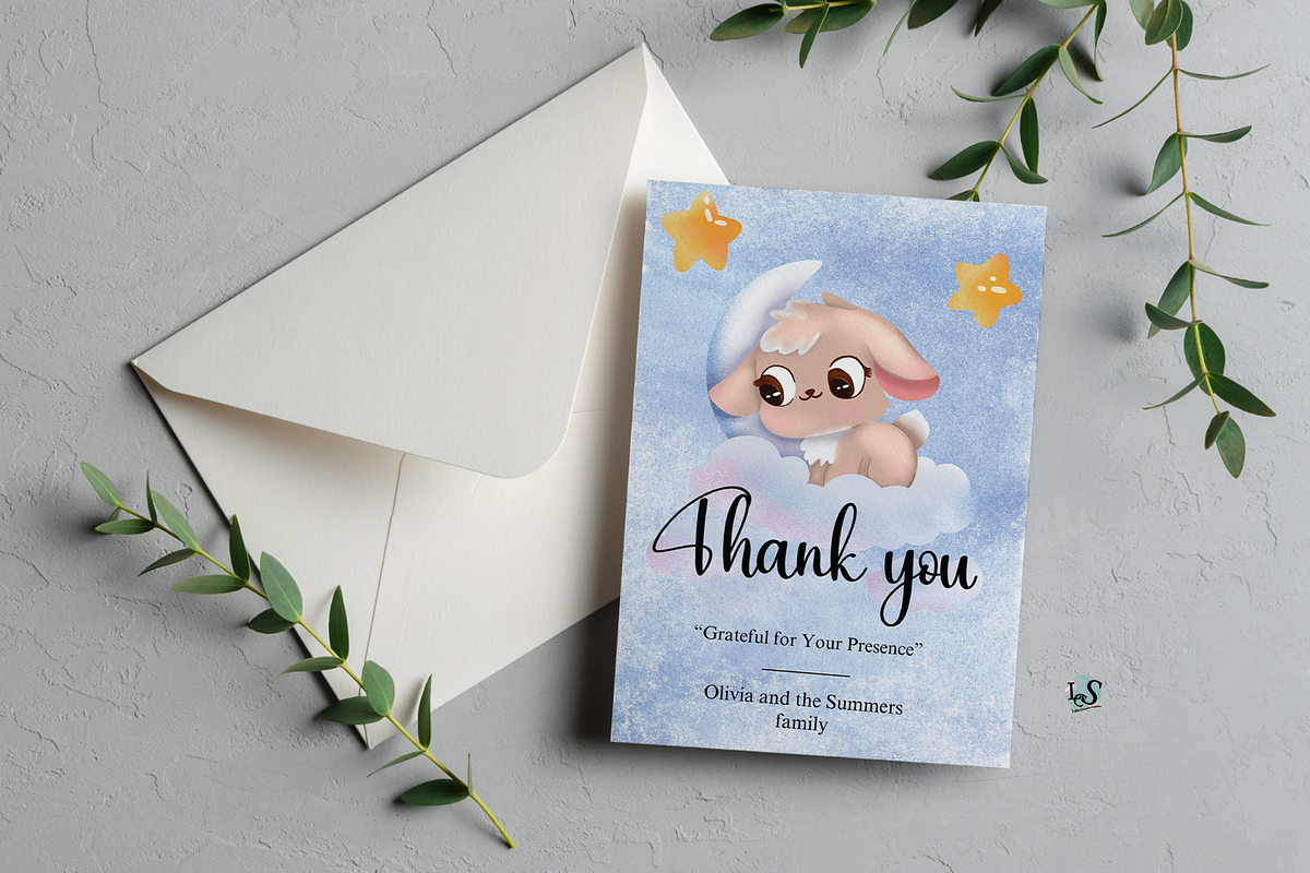 Cute Thank You Card Template, a Card Template by Little Creative Scribbles (Photo 3 of 3)