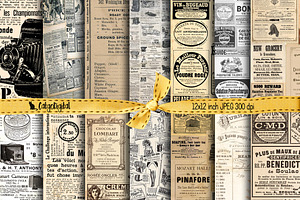 Vintage Newspapers Digital Texture