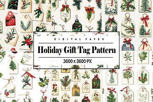 Holiday Gift Tag Pattern