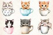 Cute Kittens in Cup Clipart, an Illustration by Rose Art (Thumbnail 4 of 4)