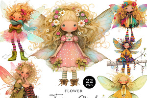 Watercolor Flower Fairy Girl Clipart, a Person Illustration by Design Scotch