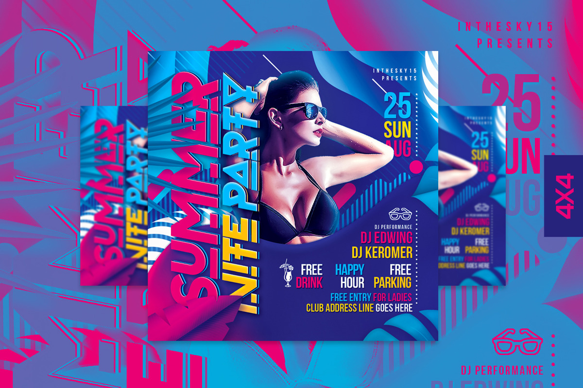 Summer Nite Party Flyer Template, a Flyer Template by InTheSky15 (Photo 3 of 3)