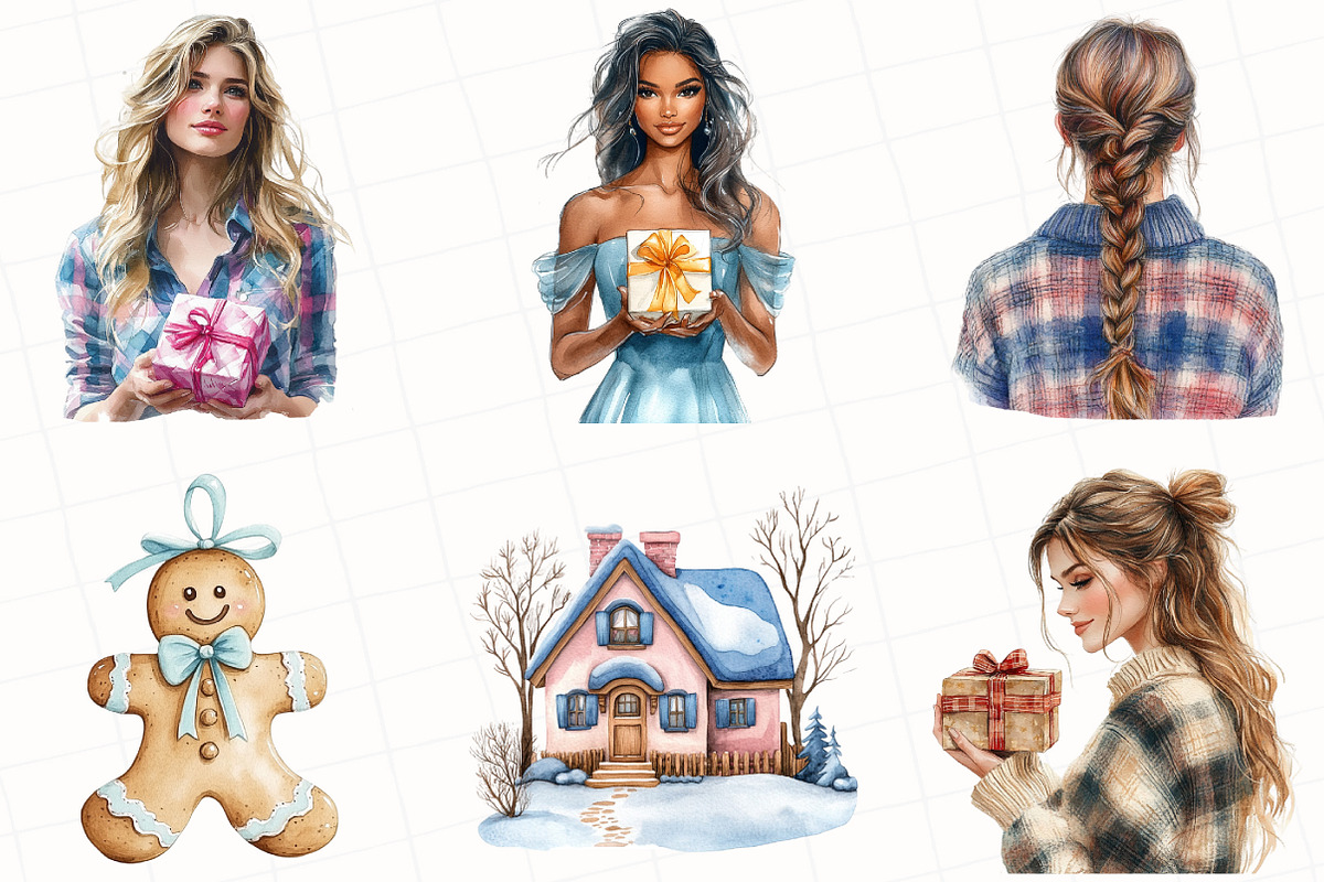 Cozy Winter Cottage Clipart, an Illustration by OK Design (Photo 3 of 5)