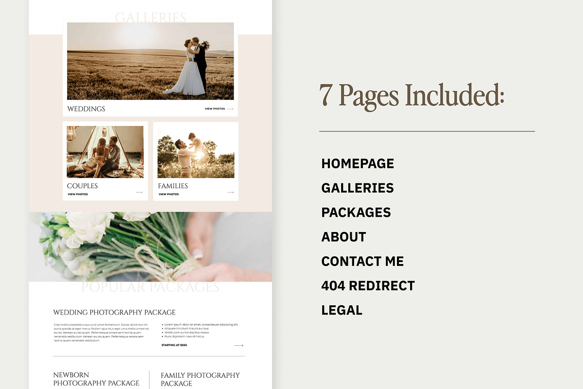 Dakota, Photographer Showit Template, a Websites & App Template by Amanda Pena Design (Photo 3 of 7)