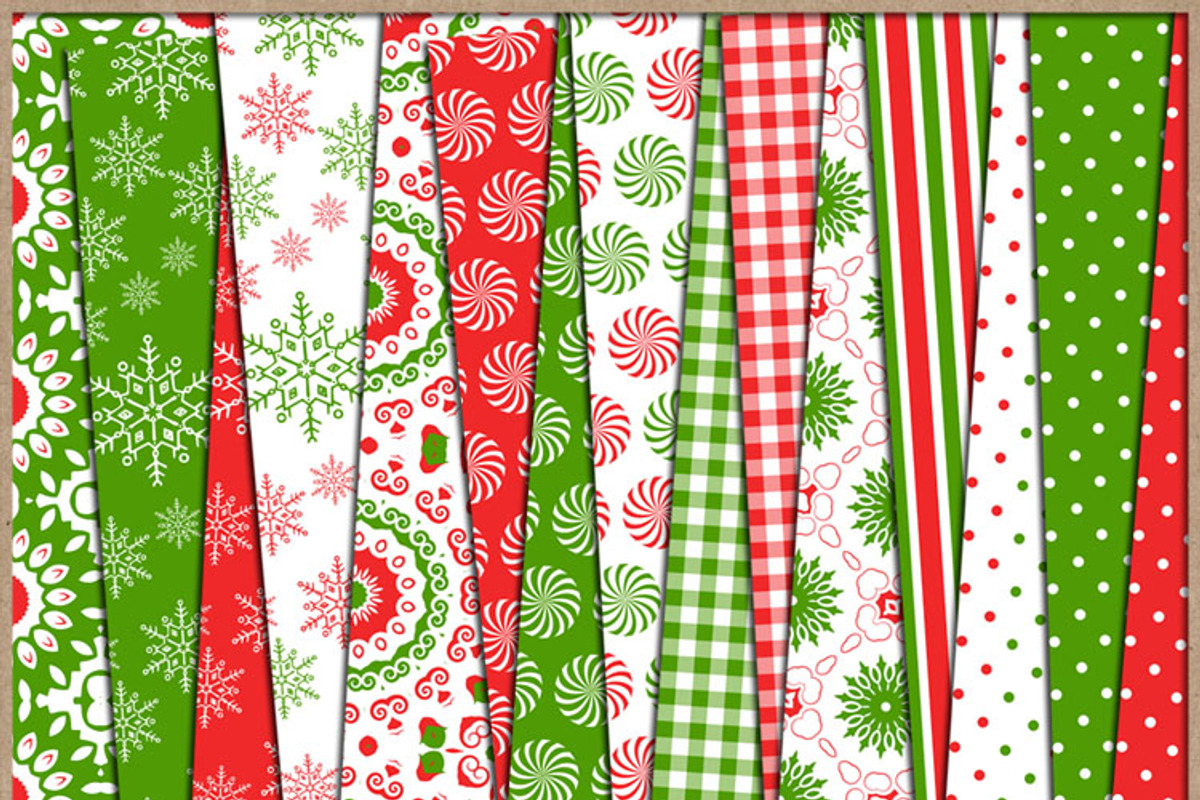 Red and Green Collection Papers 1, a Pattern Graphic by Adriana Ferrari (Photo 1 of 2)