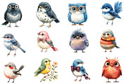 Quirky Whimsical  Birds Clipart, an Illustration by Designworld (Thumbnail 4 of 6)