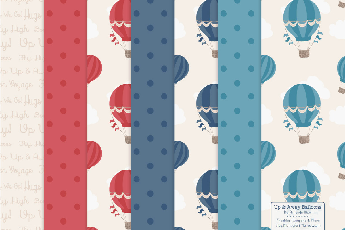Americana Hot Air Balloons, an Illustration by Amanda Ilkov (Photo 5 of 5)