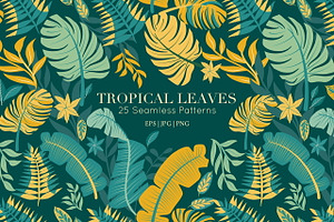 TROPICAL LEAVES Vector Patterns