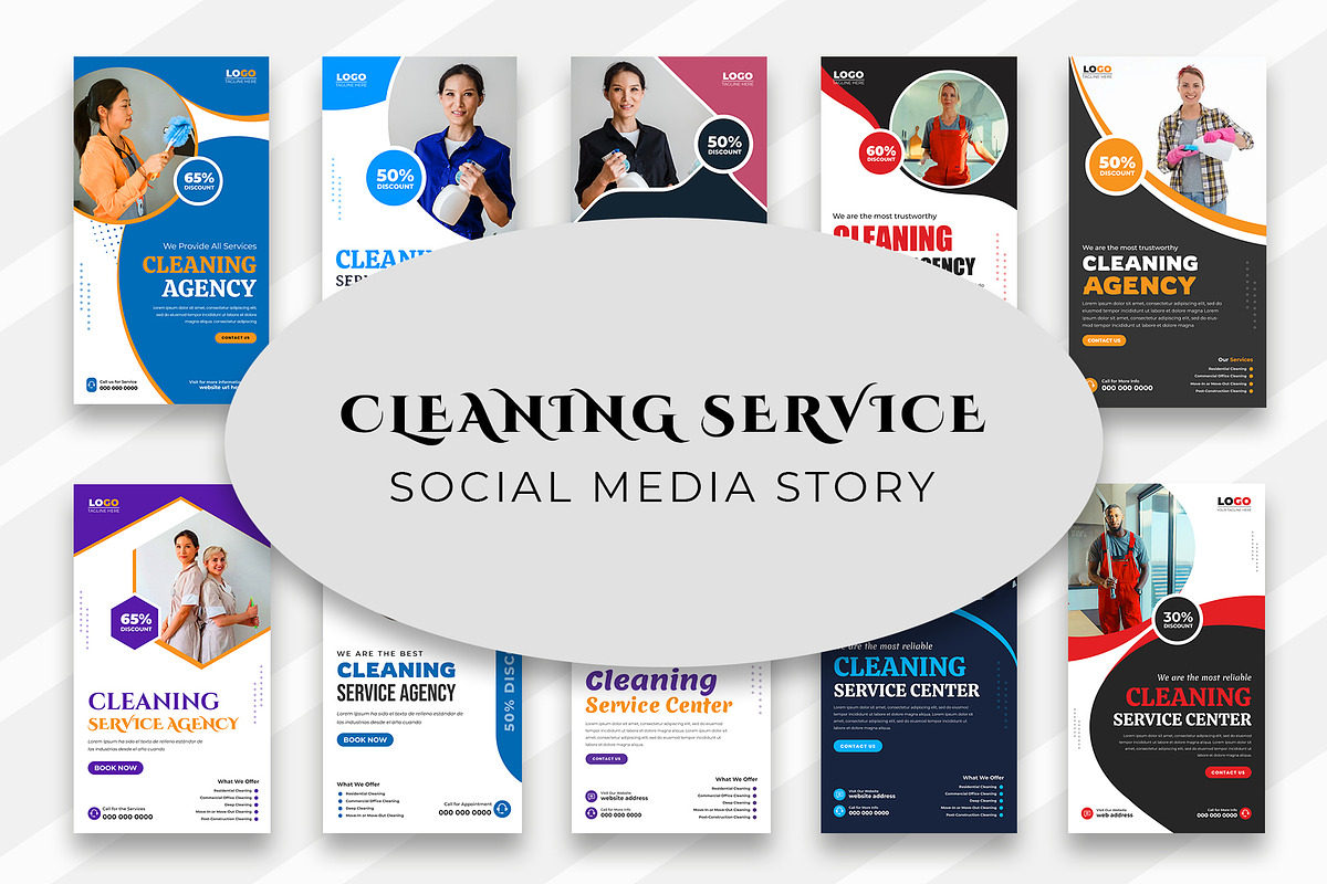 Cleaning Service Story Templates, a Social Media Template by Designgrove