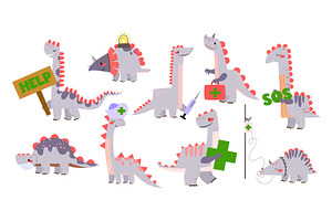 Dino Doctor Clipart Set - Cute, an Object Graphic by the_myro