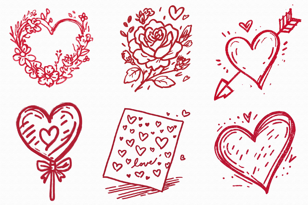 Hand Drawn Valentines Clipart, an Illustration by Libby Wishes (Photo 4 of 4)