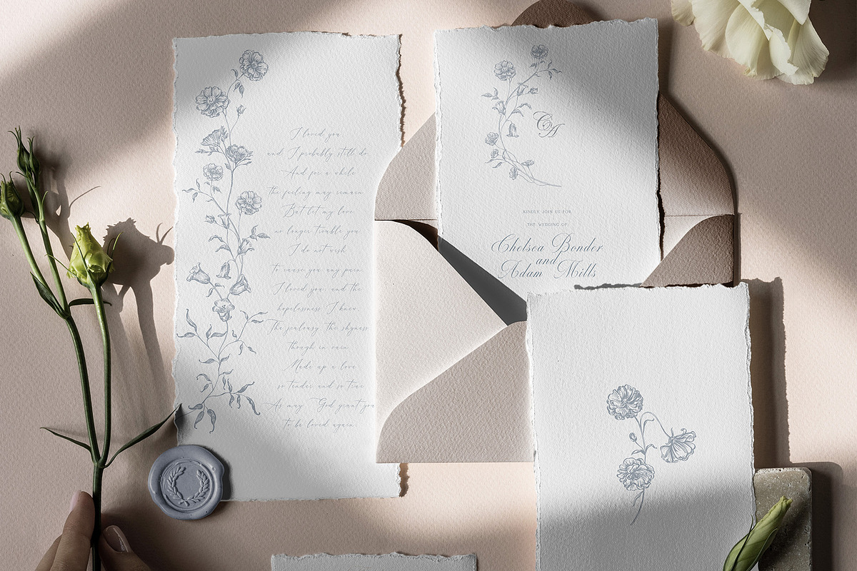 Line Art Flowers vector collection, a Decorative Illustration by Sensual Art (Photo 7 of 10)