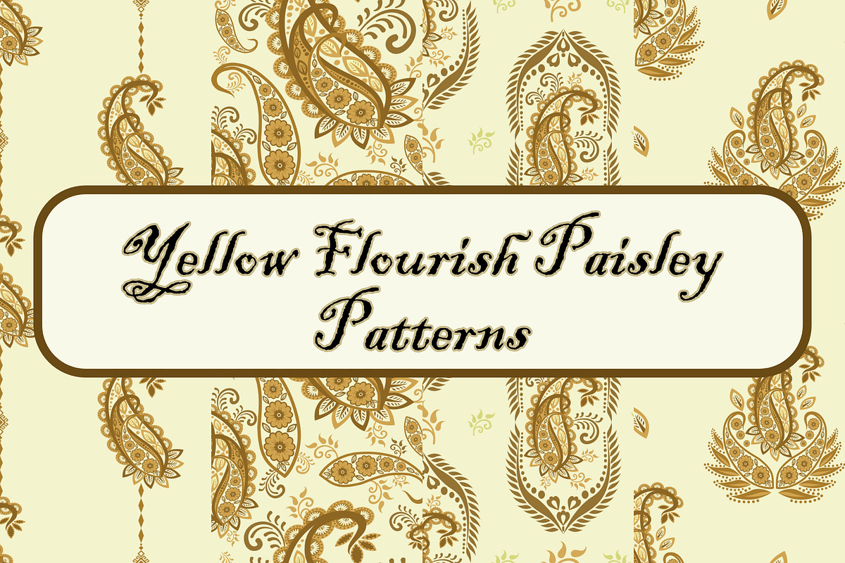 Yellow flourish Paisley patterns, a Pattern Graphic by ThaiByGaew (Photo 1 of 3)