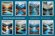 Abstract Mountain Lake Illustration, a Decorative Illustration by Housui Patterns (Thumbnail 2 of 12)