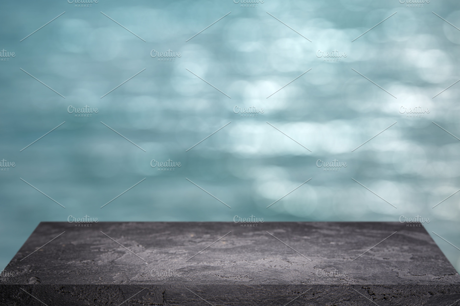 Black stone surface on blurry blue background., a Background Photo by Sergey Mironov's store