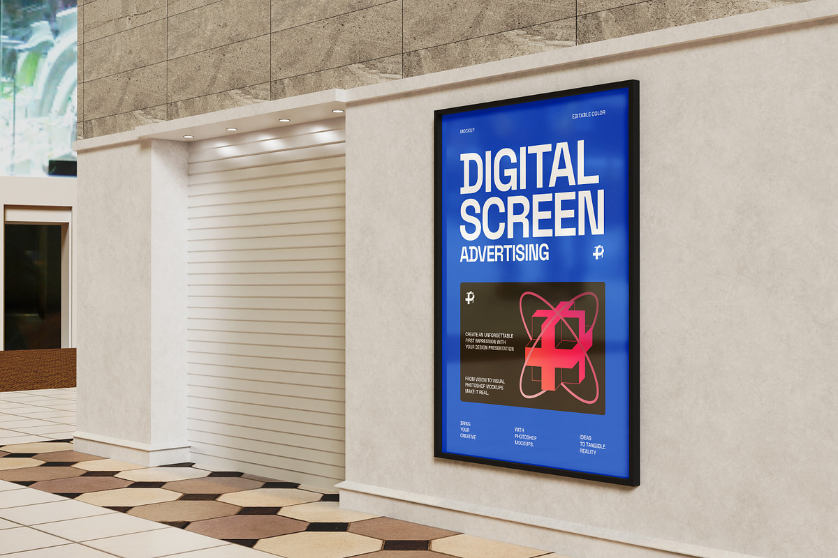 Digital Screen Advertising Mockup, an Advertising Mockup by Unerispace