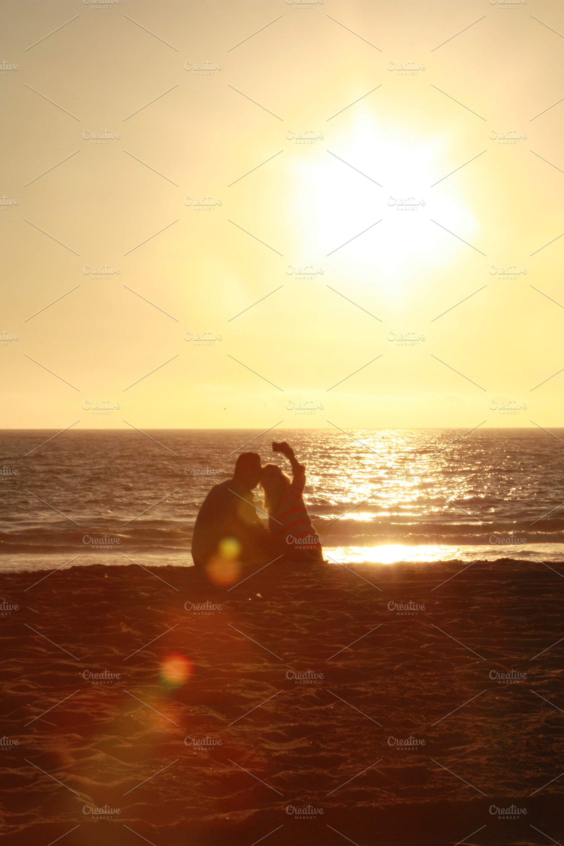 Ocean sunset stock photograph