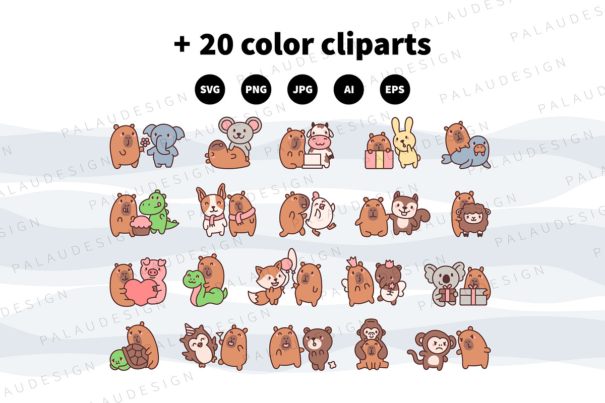 Cute Capybara with Good Friends, an Animal Illustration by Palau (Photo 10 of 12)