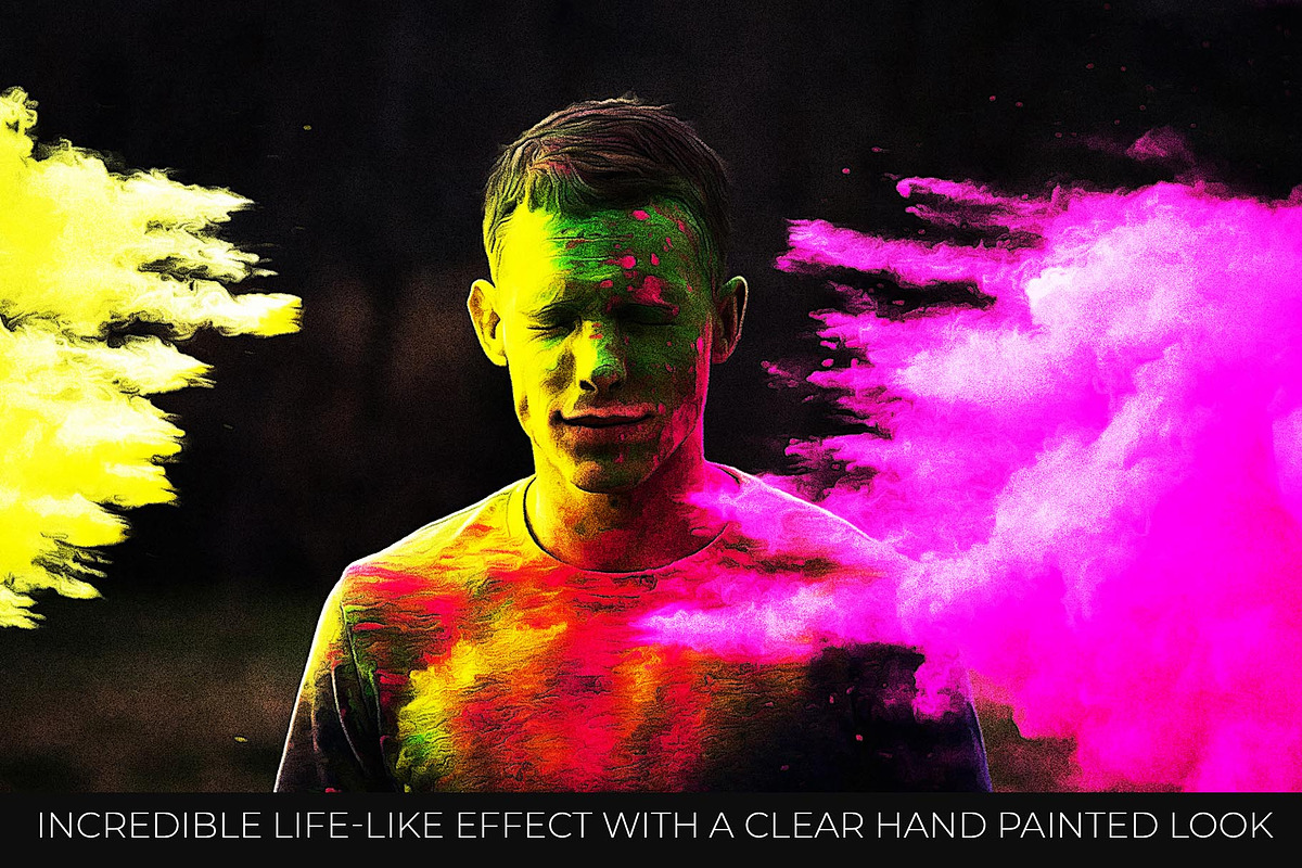 Airbrush Poster Photoshop Action, an Action Add-On by Dene Studios (Photo 7 of 15)