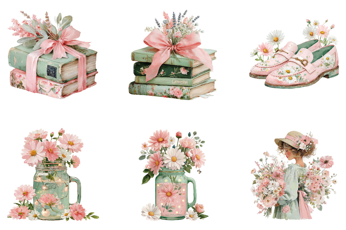 Watercolor Spring Clipart Bundle, an Illustration by CreationArt (Photo 6 of 7)