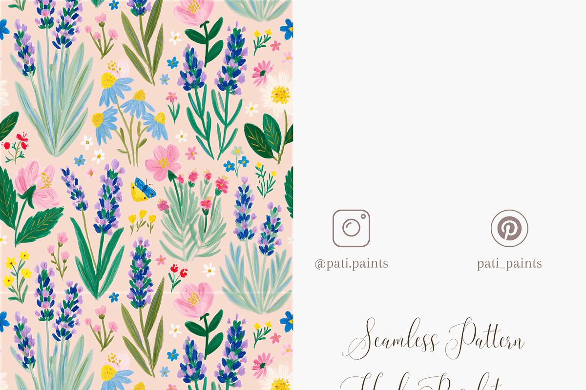 Lavender Floral Seamless Pattern PNG, a Pattern Graphic by Pati Charm Studio (Photo 5 of 6)